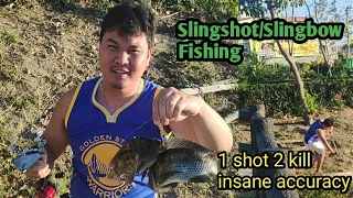 Slingshot/Slingbow fishing amazing accuracy | One shot Two kill