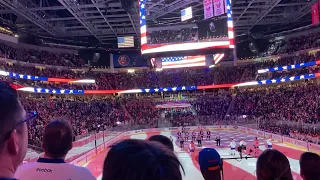 Jonathan Wibben performs the USA National Anthem at an Islanders game - UBS Arena - April 2023