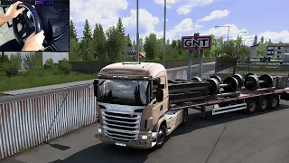 Euro Truck Simulator 2 - Train Axles Transportation | Thrustmaster T300RS Gameplay