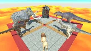 Dinosaurs and Animals Battle Royale Over Hot Lava - Animal Revolt Battle Simulator