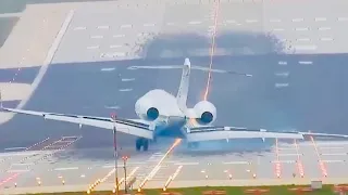 Difficult Landing Moments of the Plane in the Wind, Magnificent Scenes from Aviation