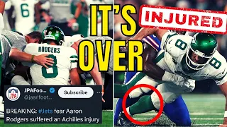 Aaron Rodgers GOES DOWN With SERIOUS Injury After First Few Snaps As A Jet | Total Achilles Rupture?