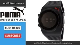 PUMA  Don't Run Out Of Steam Multi-Function Black Digital Dial Black Silicone PU910851001