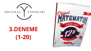 TYT 12'Lİ MATEMATİK DENEME-3  (1-20)