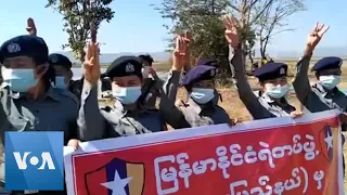 Police Officers Defect to Join Protesters in Myanmar