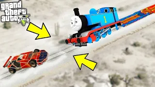 CARRO RAMPA vs THOMAS O TREM no GTA 5 !!! INCRIVEL