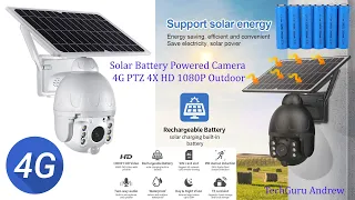 Solar Battery Powered Camera 4G PTZ 4X HD 1080P Outdoor REVIEW