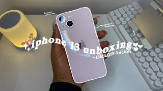 pink iphone 13 unboxing + accessories & ios15 set up 🧸 | feranmi