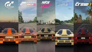 GT Sport vs Forza Horizon 4 vs NFS Heat vs PCARS 2 vs The Crew 2 - McLaren F1 Sound Comparison