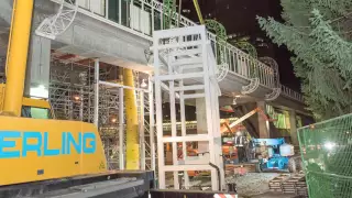 Metrotown Station double elevator installation timelapse