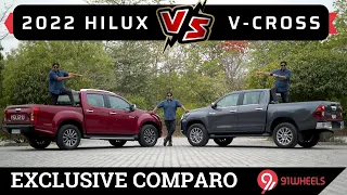 Toyota Hilux vs Isuzu D-Max V Cross 4x4 Comparison || Including 0-100 Acceleration  || 91Wheels