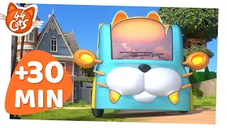44 Cats | Pawesome Vehicles - All the funny Buffycats' Vehicles [30 MIN]