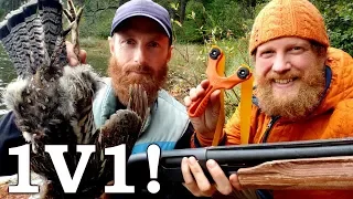 Slingshot vs Shotgun in Hunting Competition!