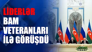 İlham Əliyev və Vladimir Putin BAM veteranları ilə tədbirdə