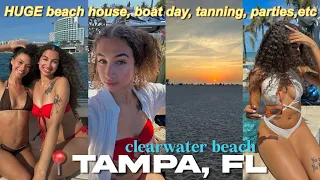 TRAVEL VLOG: Tampa FL | visiting friends + clearwater beachouse + parties, boat day, tanning + MORE