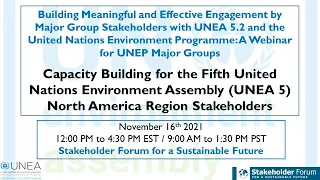 Building Meaningful and Effective Engagement by Major Group Stakeholders with UNEA 5.2 and UNEP