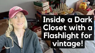 Used a flashlight to search for vintage, Shop with me!