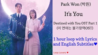 Park Won(박원)- It's You | 1 hour loop Lyrics & English Sub| Destined with You OST Part 1(이연애는불가항력OST)