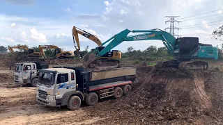 Beautifully Overload Dump Truck Excavator Construction Kobelco Cat Loaning Dirt