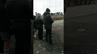 NZ army recruts marching onto the parade grounds