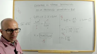 Encontrar el término desconocido de la proporción geométrica. Video 3