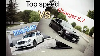 2006 Mercedes-Benz E63 AMG VS DODGE CHARGER "POLICE INTERCEPTOR 5.7 V8 TOP SPEED ON GERMAN AUTOBAHN