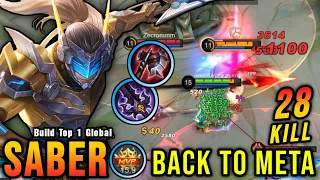 28 Kills!! Saber Bloodlust Axe Build is Finally Back on META!! - Build Top 1 Global Saber ~ MLBB