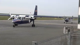 Britten Norman BN2 und Cessna C182 der FLN am Flugplatz Norden