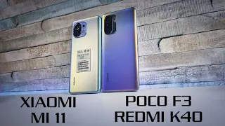 Poco F3/Redmi K40 vs Xiaomi Mi 11 Camera comparison/Screen/Size/Sound Speakers/Design/Review updates