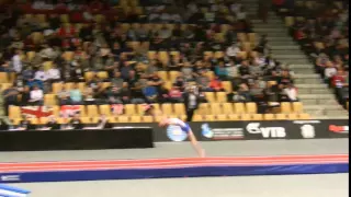 GBR William Finn 2nd pass 13 14 Mens Tumbling Prelims 2015 World Age Group Competition Denmark