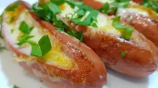 Фантастическая ЗАКУСКА из СОСИСОК С СЫРОМ И ЧЕСНОКОМ НА СКОРУЮ РУКУ