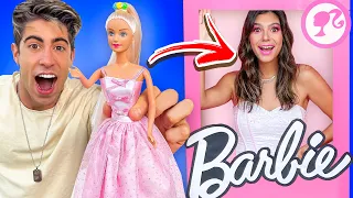 WE TURN MY FRIEND INTO A BARBIE DOLL IN REAL LIFE !!!