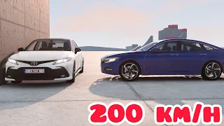 Toyota Camry XV70 vs Honda Accord X 💥 200 km/h 💥 BeamNG.drive CRASH test