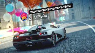 Asphalt 9: The New Koenigsegg CCXR, but there is an error