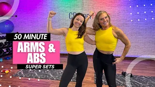 50 Min - ARMS & ABS SUPERSET WORKOUT - All Levels - Dumbbells Only