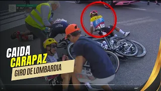 Richard Carapaz SUFRE una caída en el Giro de Lombardía || Así fue