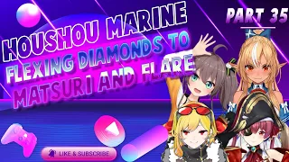 Marine flexing diamond block to Matsuri and Flare 《VTuber Hololive Clip English Sub》 Part #35