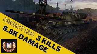 Wot console OBJECT 120  8.8K DAMAGE 3 KILLS MASTERY World of Tanks ps4 ps5 xbox