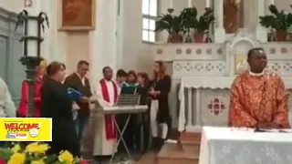 Nigerian priest, Fr. Gerald Ani, breaks down in tears as his parishioners in Switzerland surprised h