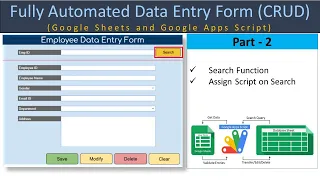 Automated Data Entry Form in Google Sheet & Google Apps Script - Part 2 (Search Function)