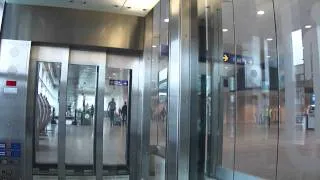 HUGE Drolet-Kone Hydraulic Elevator with 3 speed door at Trudeau Airport in Montreal