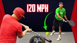 Pro Baseball Players Vs 120MPH Tennis Ball