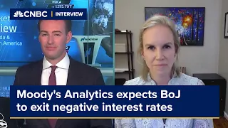 Moody's Analytics says it expects the Bank of Japan to exit negative interest rates
