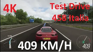 Forza Horizon 4 | Ferrari 458 Italia Test drive [4K 60FPS ULTRA] Logitech g29 Gameplay