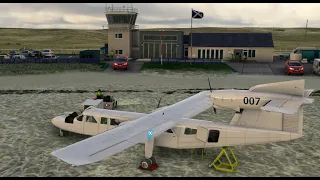 Microsoft Flight Simulator 2020. Barra Airport short final and look around.The airport is unique.