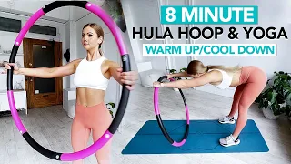 Fitness Hula Hoop Yoga-Warm Up + Cool Down, Stretch & Breath- 8 Minutes, 12 Poses With Fitmode Lab