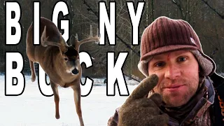 NEW YORK RIFLE DEER HUNTING | Big Buck Comes RUNNING in The Snow