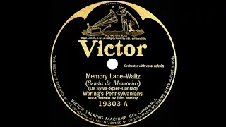 1924 Fred Waring - Memory Lane (Tom Waring, vocal)