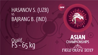 Qual. FS - 65 kg: B. BAJRANG (IND) df. S. HASANOV (UZB), 4-3