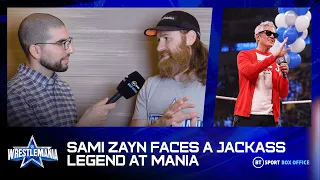 "Johnny Knoxville has gone the extra mile!" Sami Zayn ahead of his match with the Jackass legend